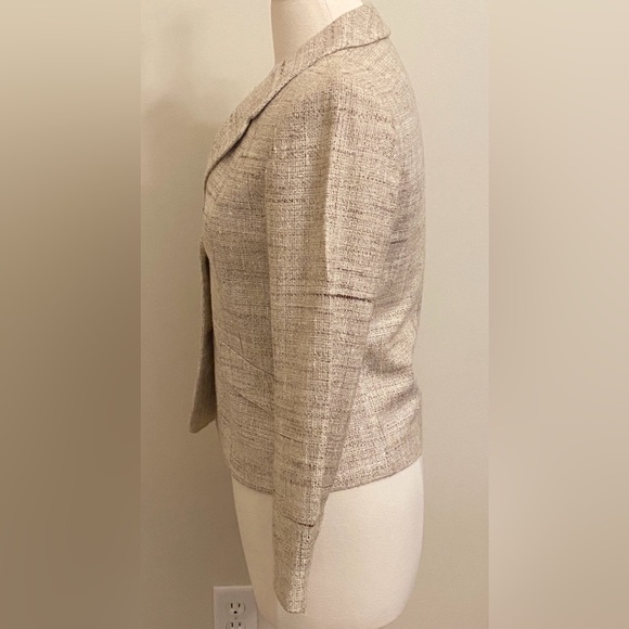 Vilano by Gerardo Livornese Vintage Cream Tweed Long Sleeve Lined Jacket Size 8 - Picture 6 of 13
